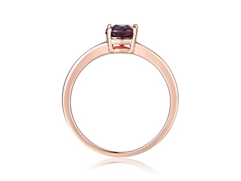 Rectangular Cushion Lab Created Alexandrite 14K Rose Gold Over Sterling Silver Solitaire Ring