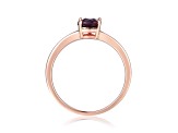 Rectangular Cushion Lab Created Alexandrite 14K Rose Gold Over Sterling Silver Solitaire Ring