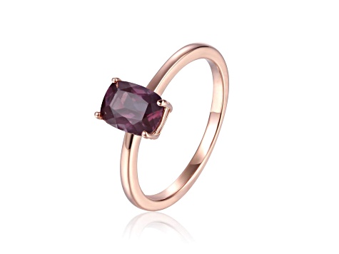 Rectangular Cushion Lab Created Alexandrite 14K Rose Gold Over Sterling Silver Solitaire Ring