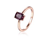 Rectangular Cushion Lab Created Alexandrite 14K Rose Gold Over Sterling Silver Solitaire Ring