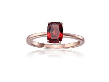 Picture of Rectangular Cushion Garnet 14K Rose Gold Over Sterling Silver Solitaire Ring, 1.00ct
