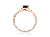 Rectangular Cushion Garnet 14K Rose Gold Over Sterling Silver Solitaire Ring, 1.00ct