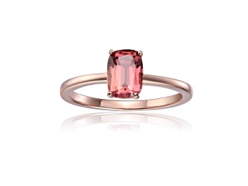 Picture of Rectangular Cushion Pink Tourmaline 14K Rose Gold Over Sterling Silver Solitaire Ring, 0.85ct