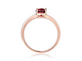 Rectangular Cushion Pink Tourmaline 14K Rose Gold Over Sterling Silver Solitaire Ring, 0.85ct