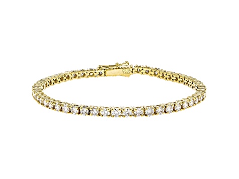 White lab-grown diamond 14kt yellow gold tennis bracelet 5.00ctw