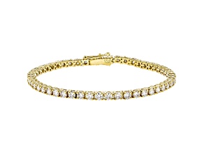White lab-grown diamond 14kt yellow gold tennis bracelet 5.00ctw