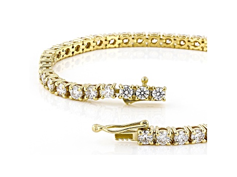 White Lab-Grown Diamond 14k Yellow Gold Tennis Bracelet 5.00ctw