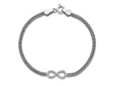 Sterling Silver Polished Cubic Zirconia Infinity Children's 6in Bracelet