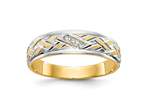 14K Yellow Gold AA Quality Mens Wedding Band
