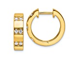 14K Yellow Gold Lab Grown Diamond SI1/SI2, G H I, Hinged Hoop Earrings