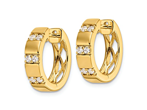 14K Yellow Gold Lab Grown Diamond SI1/SI2, G H I, Hinged Hoop Earrings