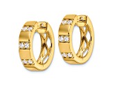 14K Yellow Gold Lab Grown Diamond SI1/SI2, G H I, Hinged Hoop Earrings