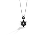 Star Wars™ Fine Jewelry The TIE Fighter Black & White Diamond Rhodium Over Silver Pendant 0.33ctw