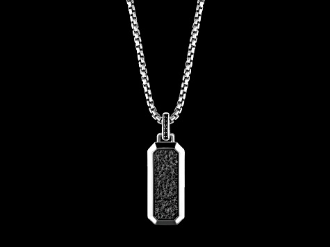 Star Wars™ Fine Jewelry In Carbonite Black Diamond Accent Rhodium Over Sterling Silver Pendant