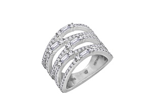 White Cubic Zirconia Platinum Over Sterling Silver Ring 1.67ctw