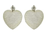 Off Park® Collection, White Seed Bead Heart Shape Earring