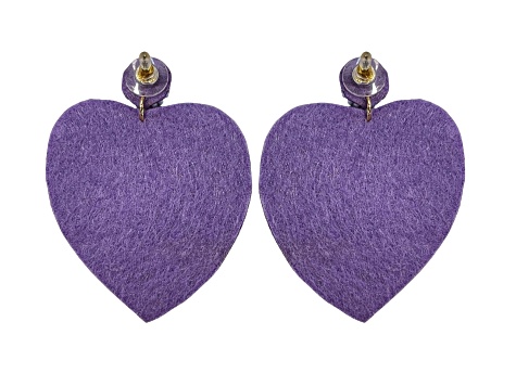 Off Park® Collection, Purple Seed Bead Heart Shape Earring