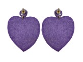 Off Park® Collection, Purple Seed Bead Heart Shape Earring