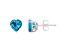 6mm Heart Shape Blue Topaz Rhodium Over Sterling Silver Stud Earrings