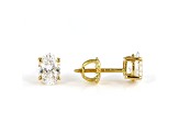 Oval White Lab-Grown Diamond 18k Yellow Gold Stud Earrings 1.50ctw