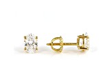 Certified Oval White Lab-Grown Diamond E-F SI 18k Yellow Gold Stud Earrings 1.50ctw