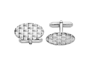Sterling Silver Rhodium-plated Cuff Links