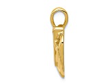 14K Yellow Gold A Diamond Heart with Cross Pendant