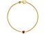 14K Yellow Gold Over Sterling Silver Lab Created Ruby Curb Chain Bracelet .22ctw