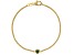 14K Yellow Gold Over Sterling Silver Lab Created Emerald Curb Chain Bracelet .15ctw