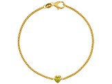 14K Yellow Gold Over Sterling Silver Peridot Curb Chain Bracelet .2ctw