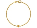 14K Yellow Gold Over Sterling Silver Citrine Curb Chain Bracelet .15ctw
