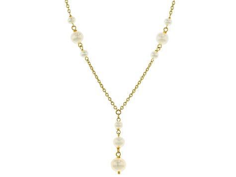 Fresh Water Pearl 14k Yellow Gold 17" Necklace