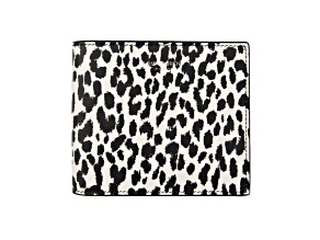 Saint Laurent BabyCat Leopard Print Black and White Leather Bifold Wallet