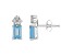 6x4mm Emerald Cut Aquamarine with Diamond Accents 14k White Gold Stud Earrings