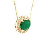 8.28 Ctw Emerald and 0.63 Ctw White Diamond Pendant in 14K YG