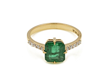 Picture of 1.98Ctw Emerald with 0.15Ctw Diamond Ring in 14K YG