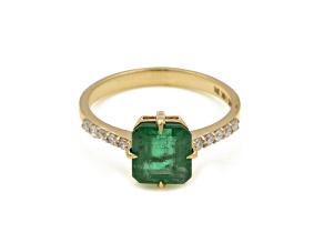 1.98Ctw Emerald with 0.15Ctw Diamond Ring in 14K YG