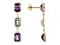 Amethyst and White Topaz 7x5mm Rectangular Octagonal 14K Yellow Gold Dangle Earrings