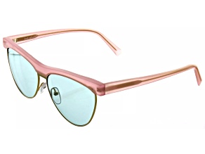 bob sdrunk-Lizzie-73 Opaline Pink and Gold Tone Frame / Light Blue Lenses Sunglasses