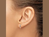 10k Rose Gold 7/16", Polished 0.12ctw Diamond Hinged Hoop Earrings