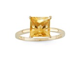 Princess Cut Citrine 10K Yellow Gold Ring 1.95ctw