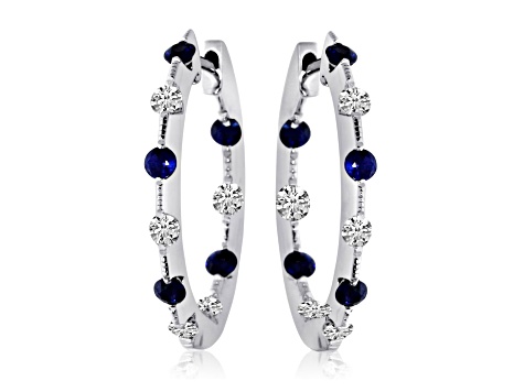 10K White GOLD 2.20CTW SAPPHIRE hotsell EARRINGS