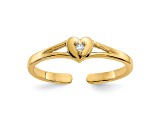 14K Yellow Gold .01ct Diamond Heart Toe Ring 0.01ctw