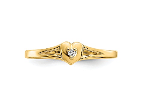 14k Yellow Gold Heart Toe Ring main image 1