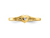 14K Yellow Gold .01ct Diamond Heart Toe Ring 0.01ctw