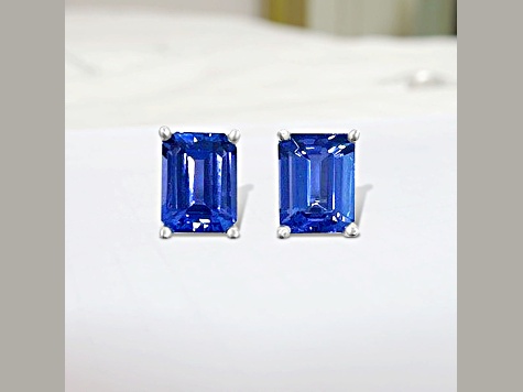 Buy Gem Stone King 10K White Gold Tanzanite Stud Earrings For Women (1.10  Cttw Gemstone Birthstone Heart Shape 5MM) at Amazon.in