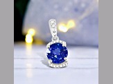 14K White Gold Tanzanite and Diamond Pendant 1.42ctw