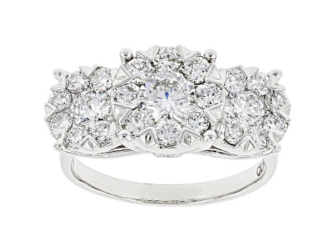 White Lab-Grown Diamond 14k White Gold Cluster Ring 2.00ctw