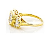 White Lab-Grown Diamond 14k Yellow Gold Cluster Ring 2.00ctw