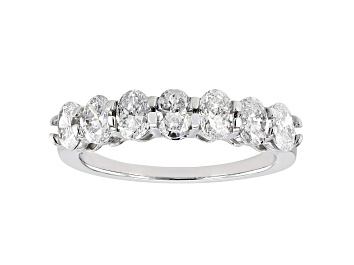 Picture of Oval white lab-grown diamond 14kt white gold band ring 1.50ctw